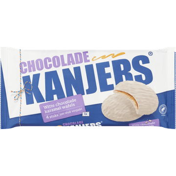 Kanjers Witte Chocolade Karamel Wafels 4 Stuks