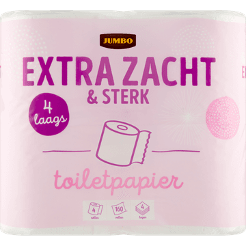 Jumbo Extra Zacht & Sterk 4-Laags Toiletpapier 4 Rollen
