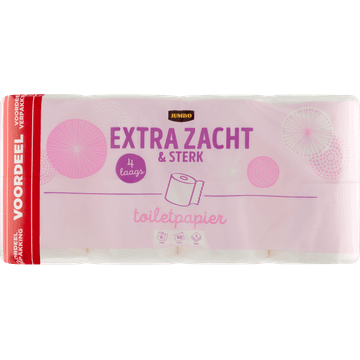 Jumbo Extra Zacht & Sterk Toiletpapier 4-Laags Voordeelverpakking 16 Rollen