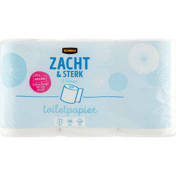 Jumbo Toiletpapier Maxi Rol Zacht en Sterk 3-Laags 6 Rollen