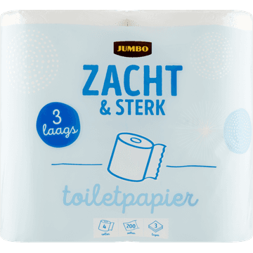 Jumbo Toiletpapier Zacht & Sterk 3 Laags 4 Rollen