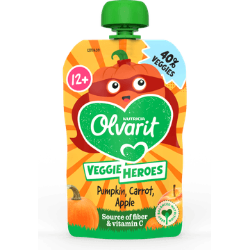 Olvarit 12+ Maanden Knijpfruit Pompoen, Wortel, Appel 100g