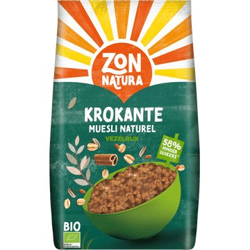 Zonnatura Biologische Krokante Muesli Naturel 375 g