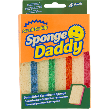 Scrub Daddy Sponge Daddy Tweezijdige Schrobber + Spons 4 Pack