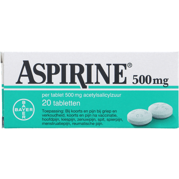 Aspirine 500 mg tabletten, 20 stuks