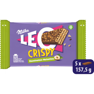 Milka LEO Crispy Hazelnoot (5x31g) 155g