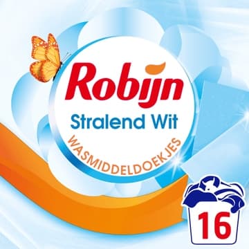 Robijn Classics Wasmiddeldoekjes Stralend Wit 16 wasstrips