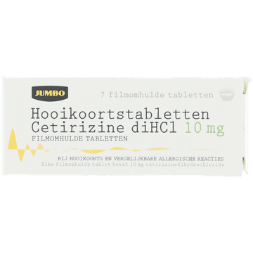 Jumbo Hooikoortstabletten Cetirizine diHCl 10 mg 7 Stuks