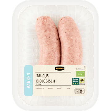 Jumbo Varkenssaucijs Biologisch 2 Stuks