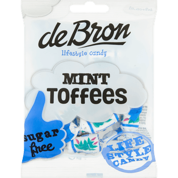 De Bron Minttoffees Sugarfree 90 g