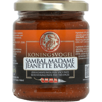 Koningsvogel Sambal Madame Jeanette Badjak 280 g