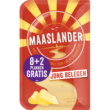 Maaslander Jong Belegen 50+ Kaas Plakken Voordeelverpakking 250 g