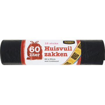 Jumbo Vuilniszakken 60L 15 Stuks