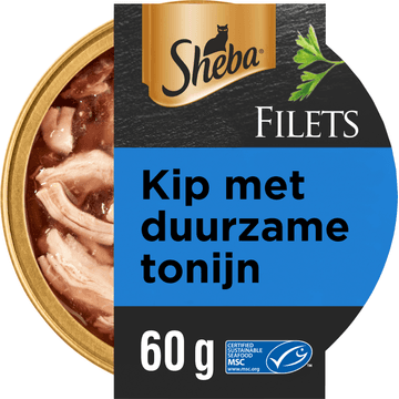 Sheba Filets Tonijn en kip in saus kattenvoer 60 g