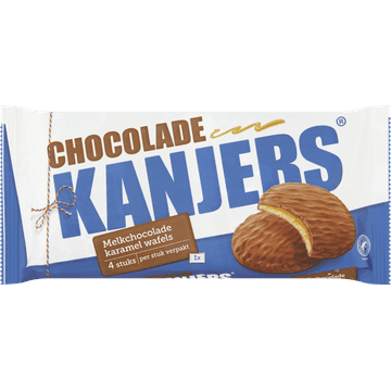 Kanjers Melkchocolade Karamel Wafels 4 Stuks