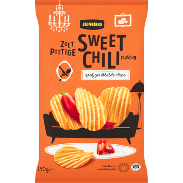 Jumbo Chips Sweet Chili Flavour Grof Geribbeld 150 g
