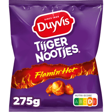 Duyvis Tijgernootjes Flamin Hot Pinda Noten 275 gr