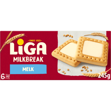 Liga Milkbreak Melk 6x2 biscuits 245 g