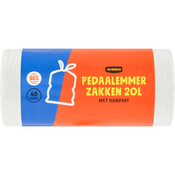 Jumbo Pedaalemmerzakken met Handvat 20 L 40 Stuks