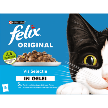 FELIX® Original Vis Selectie in Gelei Kattenvoer 12x85g