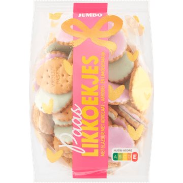 Jumbo Paas Likkoekjes met Glazuuur met Advocaat-, Aardbei- en Limoensmaak 200 g
