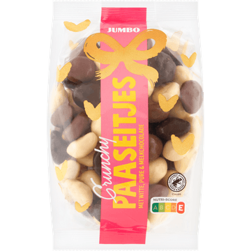 Jumbo Crunchy Paaseitjes met Witte, Pure & Melkchocolade 200 g