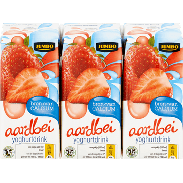 Jumbo Yoghurtdrink Aardbei 6 x 200 ML