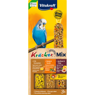 Vitakraft Kräcker Mix Parkiet Ei, Honing & Abrikoos 80 g