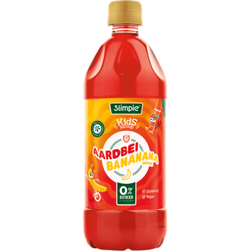 Slimpie Kids Siroop Aardbei Bananana Smaak 580 ml