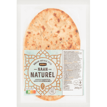 Jumbo Naan Naturel 2 Stuks 260 g