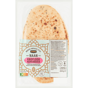 Jumbo Naan Knoflook Koriander 2 Stuks 260 g