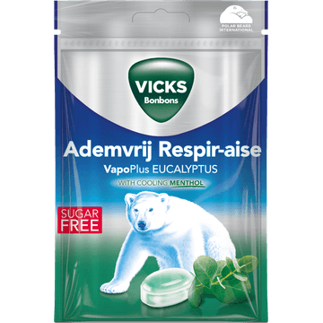 Vicks Bonbons Ademvrij VapoPlus Eucalyptus Suikervrij 72 g