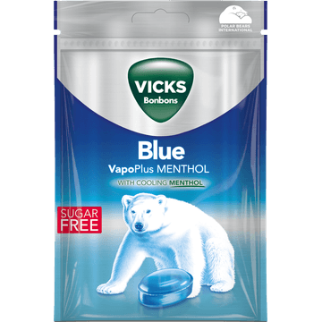 Vicks Bonbons Blue VapoPlus Menthol Suikervrij 72 g