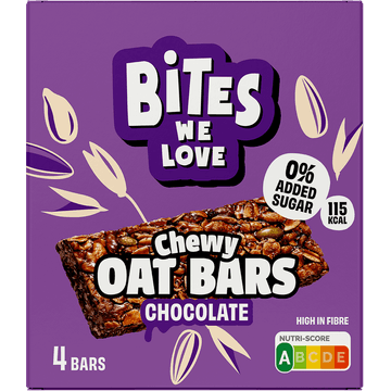 BitesWeLove Bwl Chewy Oat Bar Chocolate 4 stuks
