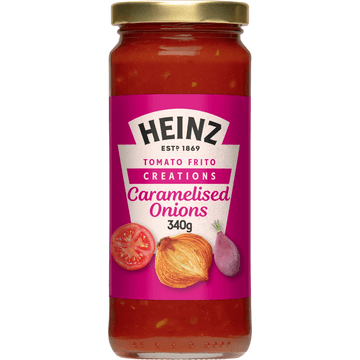Heinz Tomato Frito® Creations met gekarameliseerde uien & sjalotten
