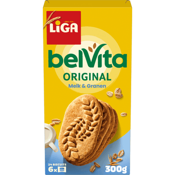 Liga belVita Plain Melk & Granen 6x4 biscuits 300 g