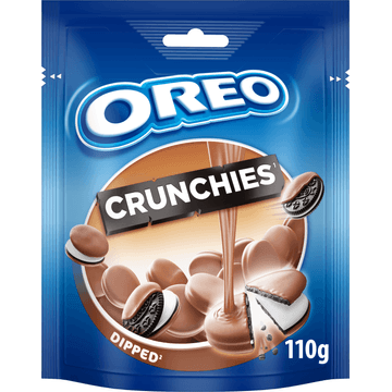 OREO Crunchies koekjes bedekt met melkchocoladesmaak 110 g