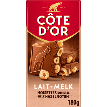 Côte d'Or Bloc Chocoladereep Melk Hele Hazelnoten 180g