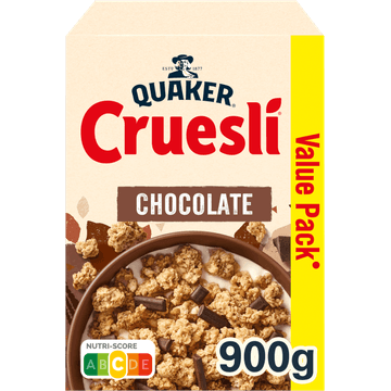 Quaker Cruesli Chocolade Ontbijtgranen Voordeelverpakking 900 gr