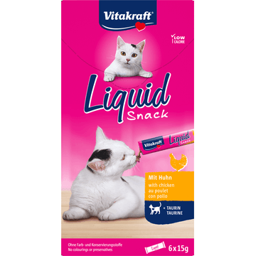Vitakraft Liquid Snack met Kip en Taurine, 6 Stuks