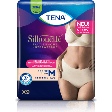 Tena Silhouette Hoge Taille Broekje Crème Maat M 36-44 Plus 9 Stuks
