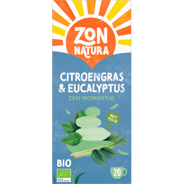 Zonnatura Bio Citroengras & Eucalyptus Zen Momentje met Tulsi 20 Stuks
