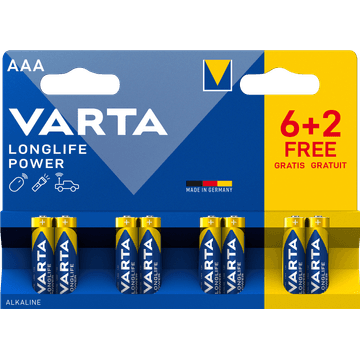 Varta Longlife Power AAA 6+2 Stuks