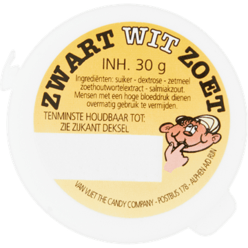 Zwart Wit Zoet 30 g