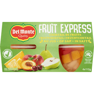 Del Monte Fruit Express Fruitcocktail op Sap 4 x 113 g