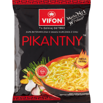 Vifon Pikantny Chili Chicken Flavour Instant Noodle Soup (Very Hot) 70 g