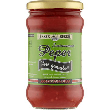 Lekker Bekkie Surinaamse Vers Gemalen Peper Extreme Hot 290 ml
