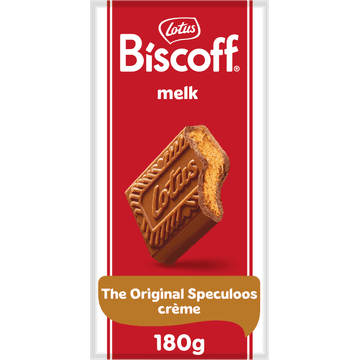 Lotus Biscoff speculoos melk chocoladereep speculoos vulling 180 g