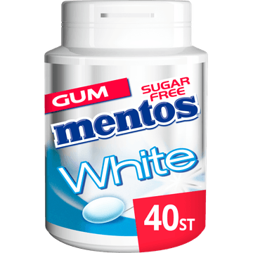 Mentos Gum White Sweet Mint Suikervrij Pot 40 stuks
