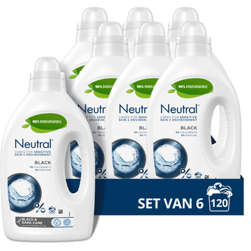 Neutral Vloeibaar Wasmiddel Zwart 6 x 20 wasbeurten